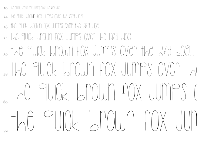 Baby Lexi font waterfall